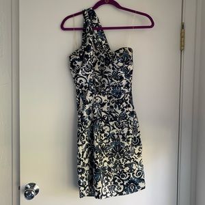 Blue and White Floral Paisley Mini dress Size S